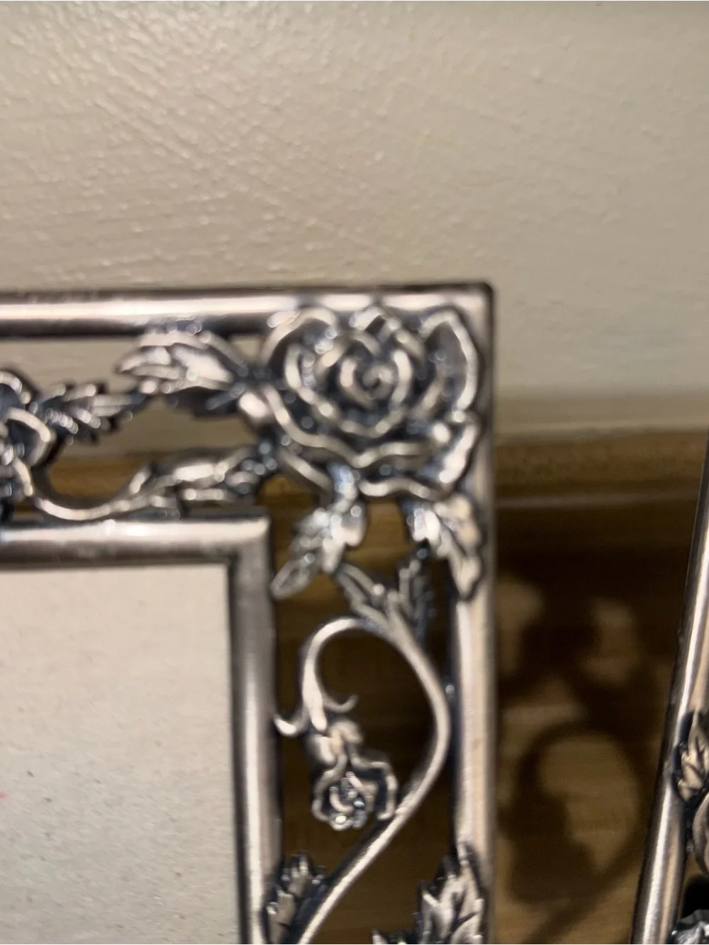 Vintage pewter Ornate Silver Floral Picture Frame - Set of 2 5x7